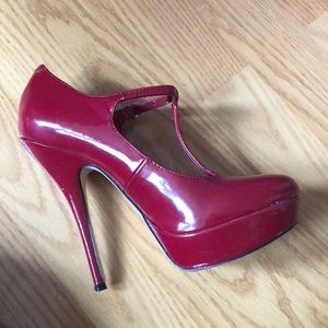 Red leather heels